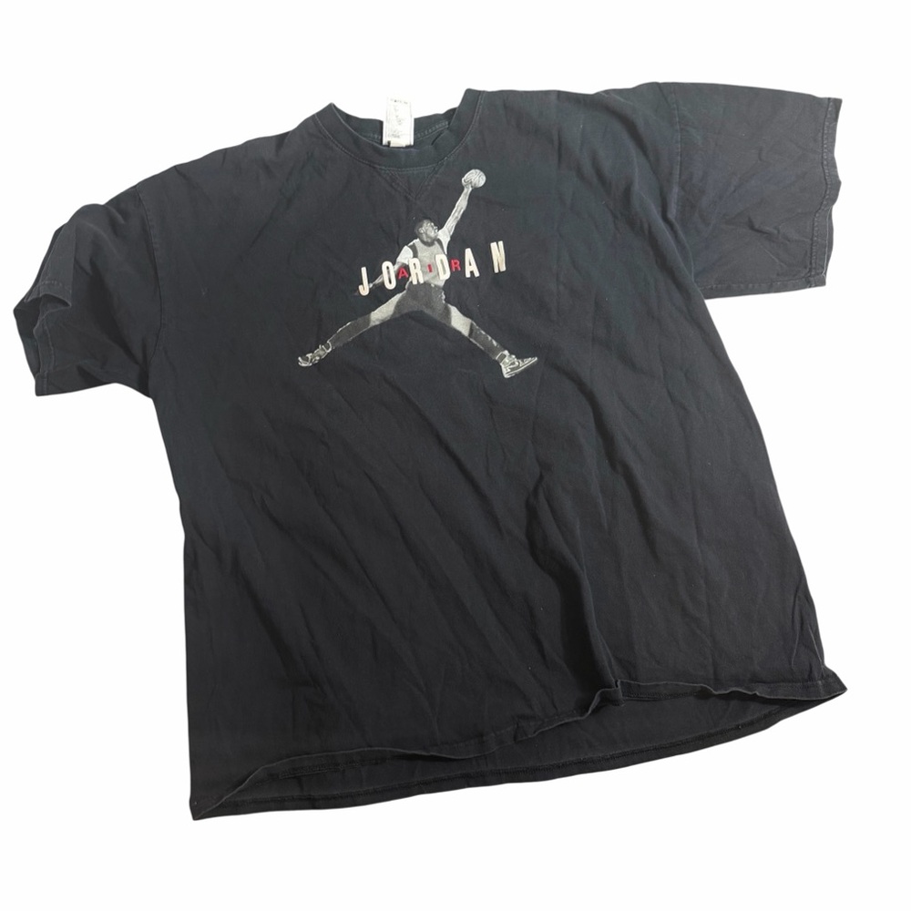 Rare Vintage Air Jordan Spell Out Jumpman Michael Jordan T Shirt 2000s Black XXL